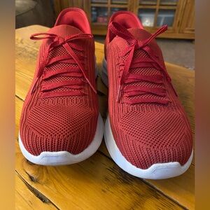 Women’s Red Skechers slip-ins, size 8.5. Worn just once or twice.